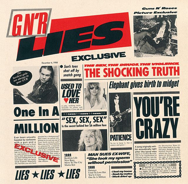 G N' R Lies, album cover